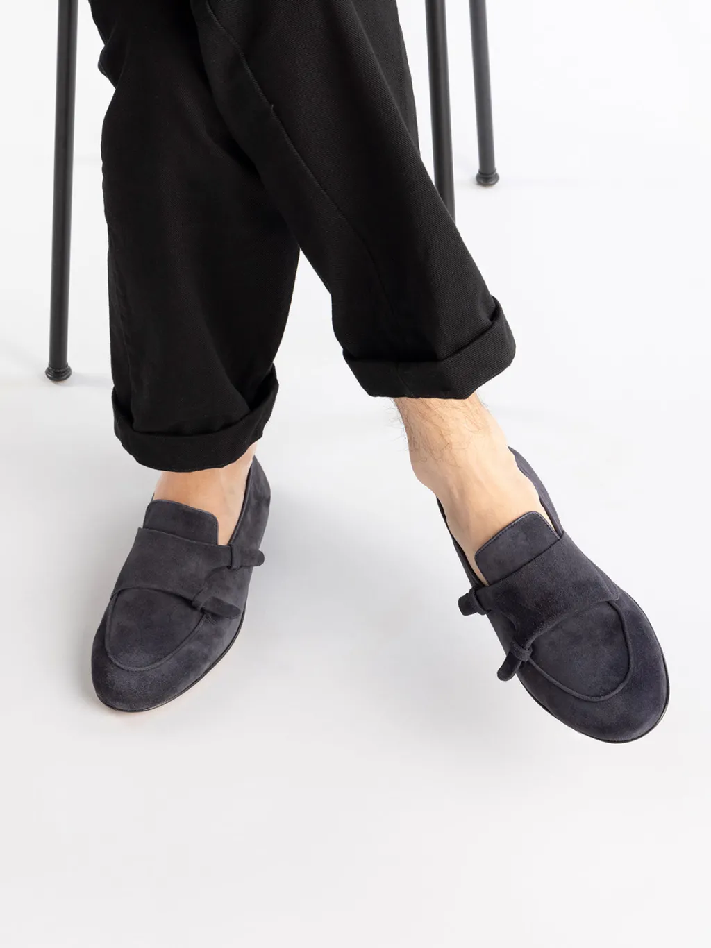 Officine Creative AIRTO 010 - Blue Suede Penny Loafers