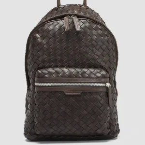 Women Officine Creative ARMOR 04 - Brown Woven Leather Backpack