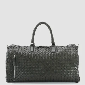 Officine Creative ARMOR 01 - Green Woven Leather Weekender
