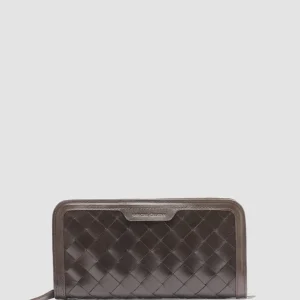 Women Officine Creative BERGE’ 101 - Brown Woven Leather Wallet