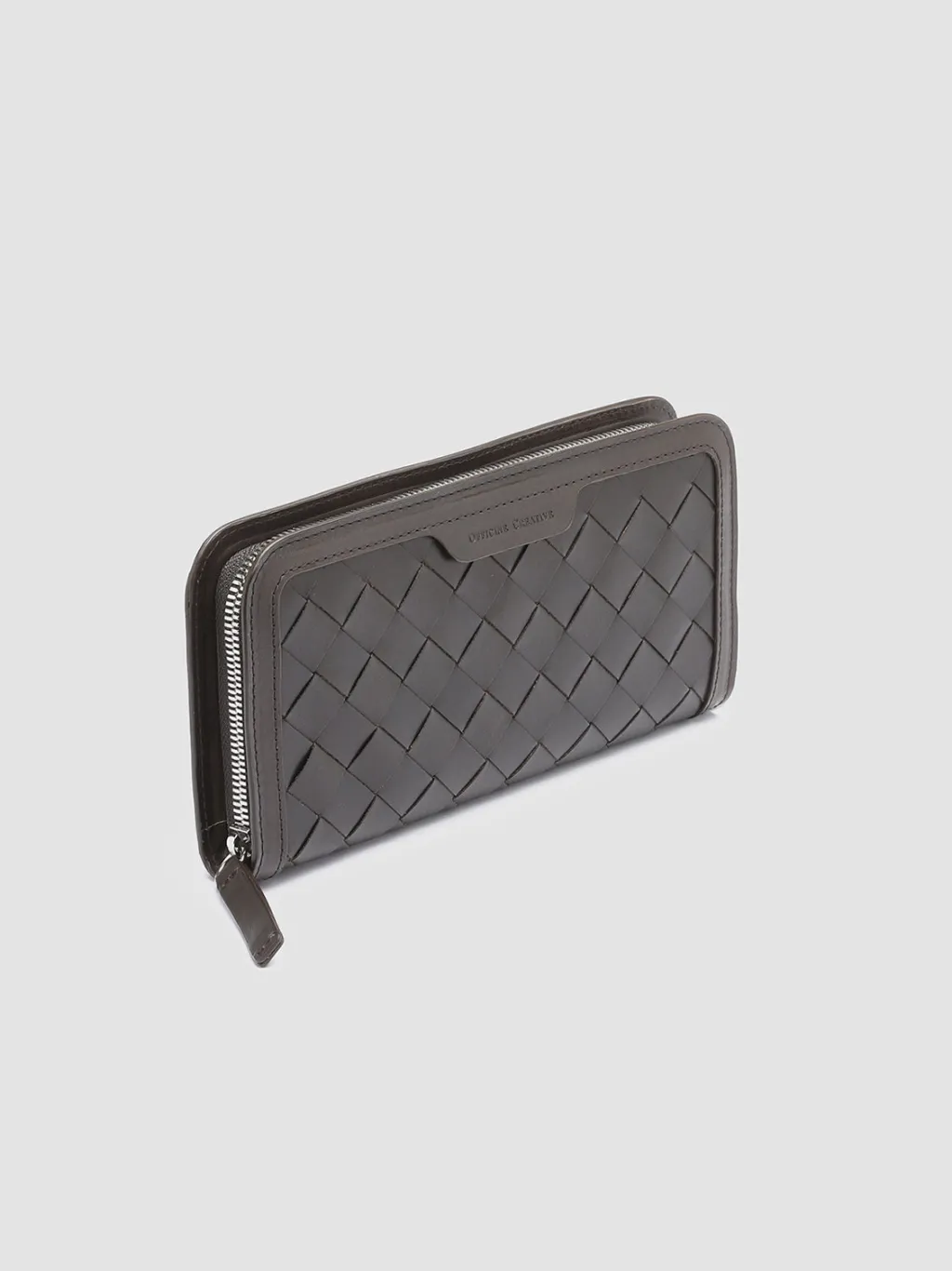Women Officine Creative BERGE’ 101 - Brown Woven Leather Wallet