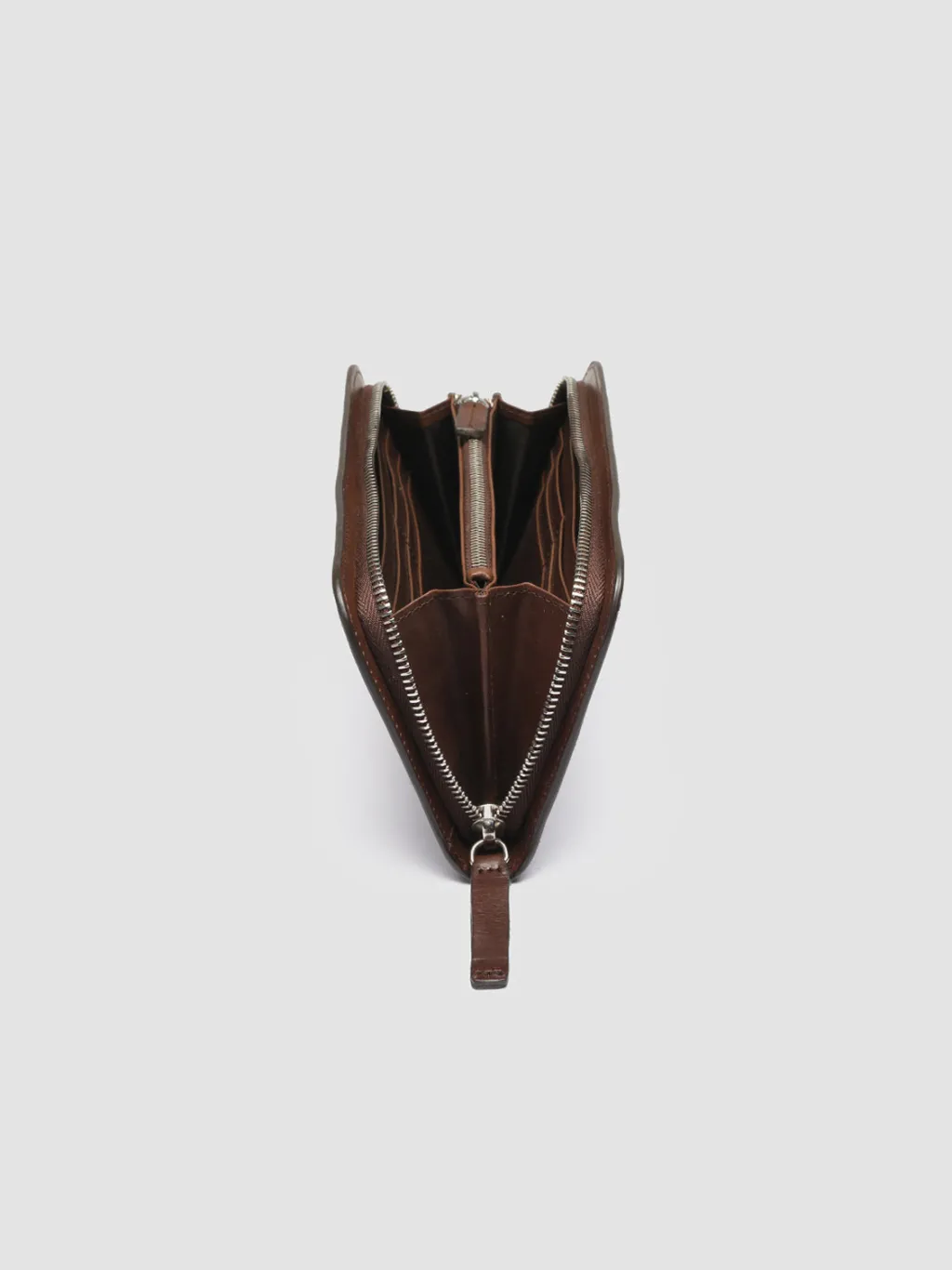 Officine Creative BERGE’ 01 - Brown Zip Around Leather Wallet