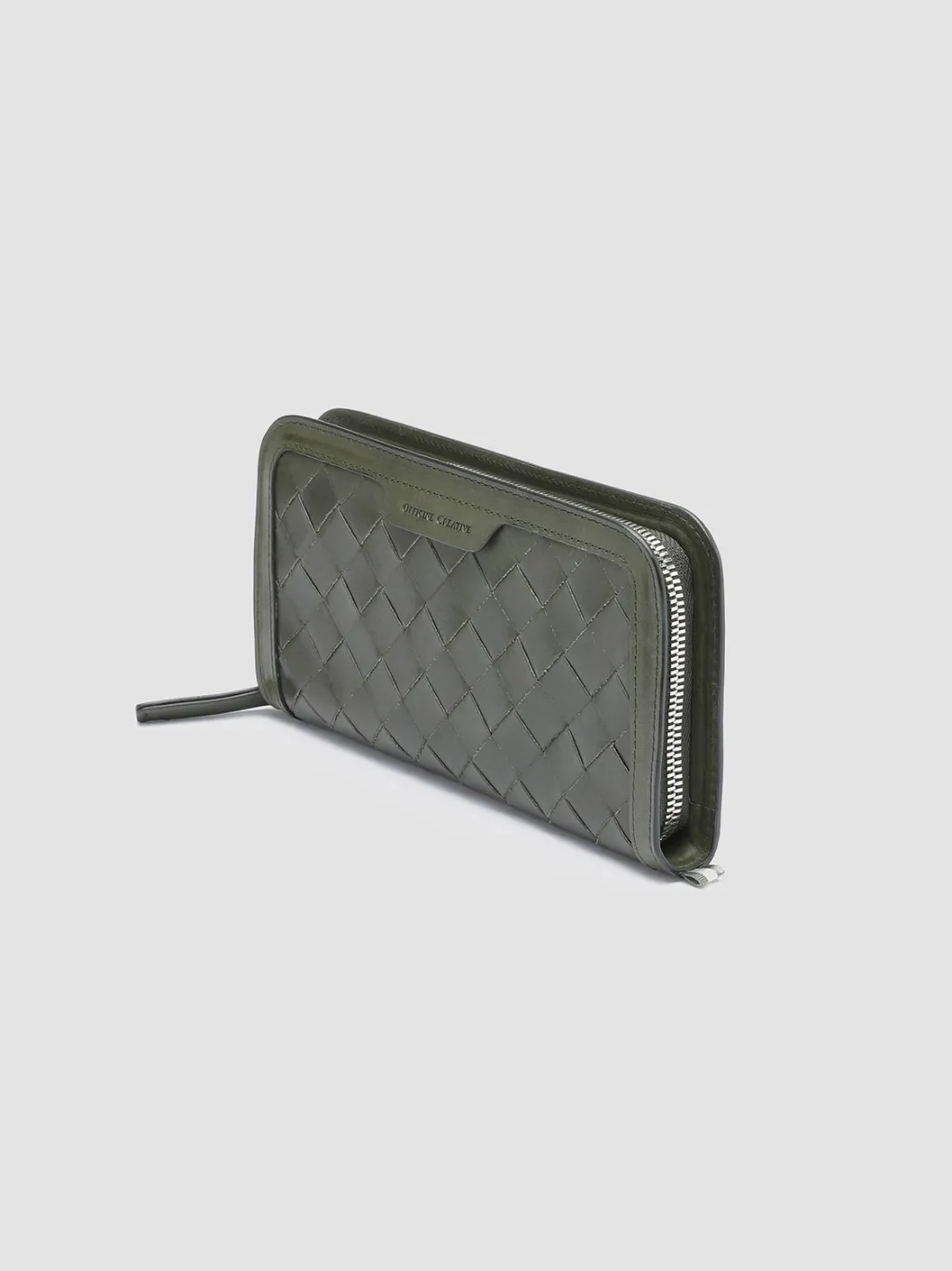 Women Officine Creative BERGE’ 101 - Green Woven Leather Wallet