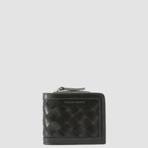 Women Officine Creative BERGE’ 104 - Grey Woven Leather Bifold Wallet