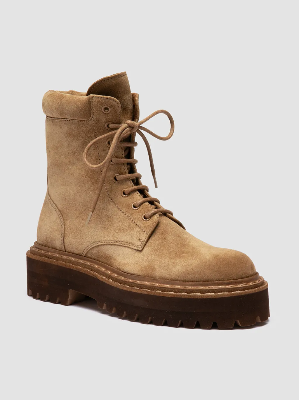 Women Officine Creative BLOSSOM 006 - Beige Suede Lace-up Boots
