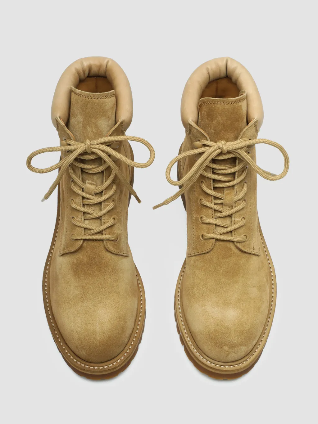 Officine Creative BOSS 002 - Brown Suede And Leather Lace Up Boots