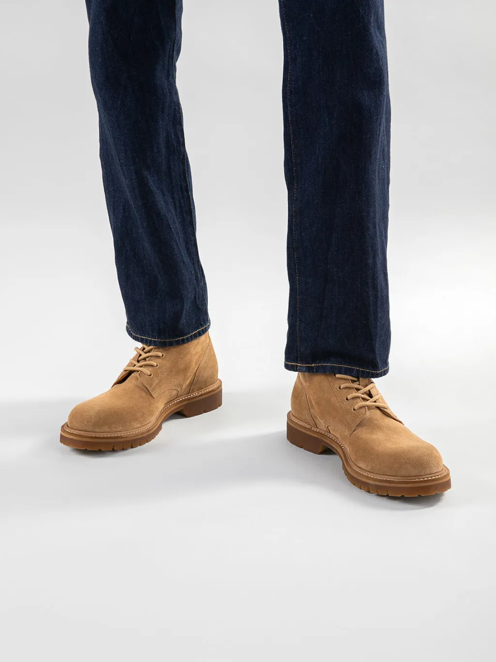 Officine Creative BOSS 002 - Brown Suede And Leather Lace Up Boots