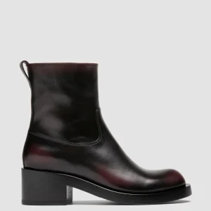 Women Officine Creative BRETT 005 - Burgundy Leather Zipped Boots