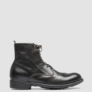 Women Officine Creative CALIXTE 002 - Brown Zipped Leather Booties
