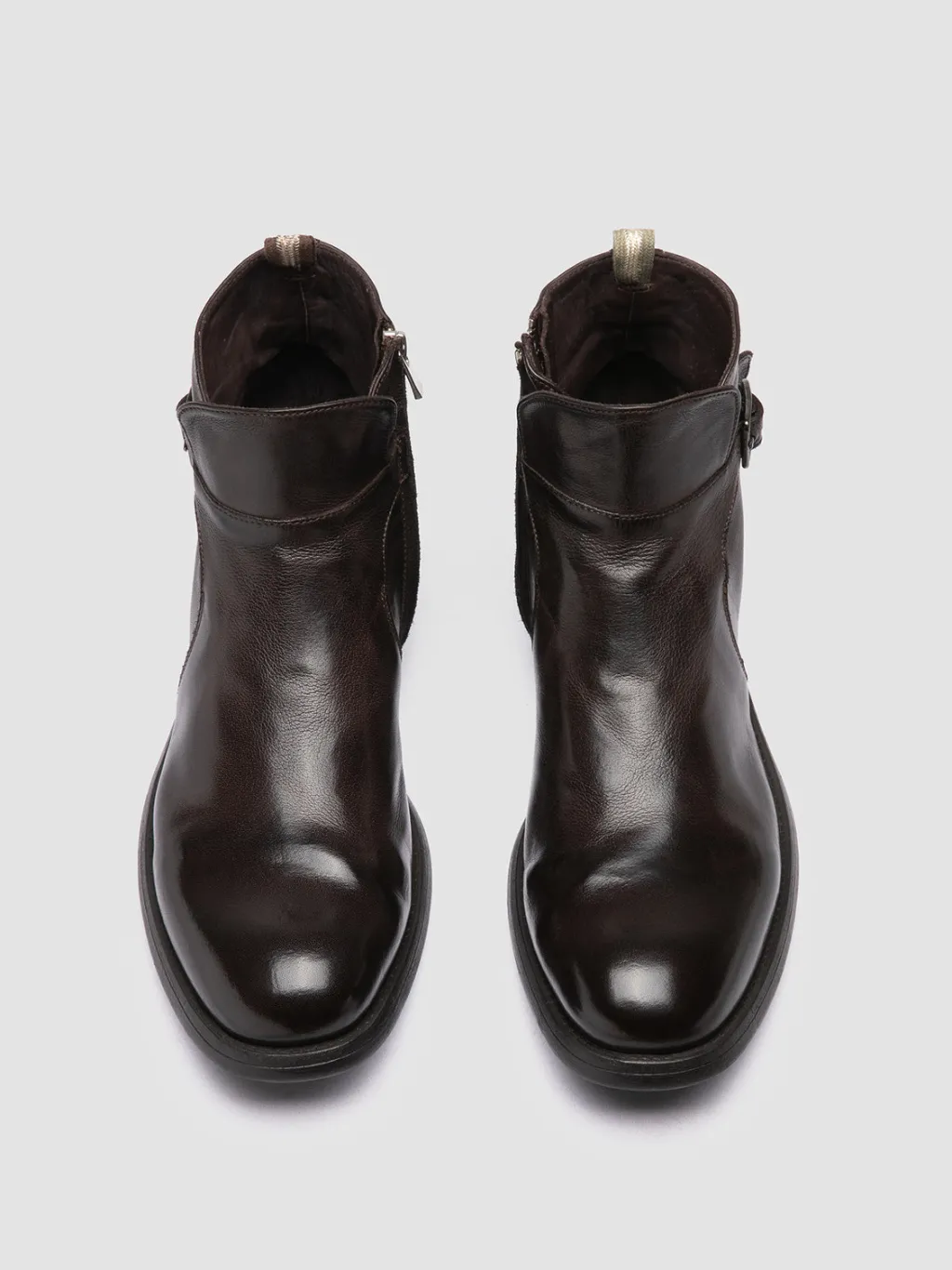 Officine Creative CHRONICLE 068 - Brown Leather Zipped Boots
