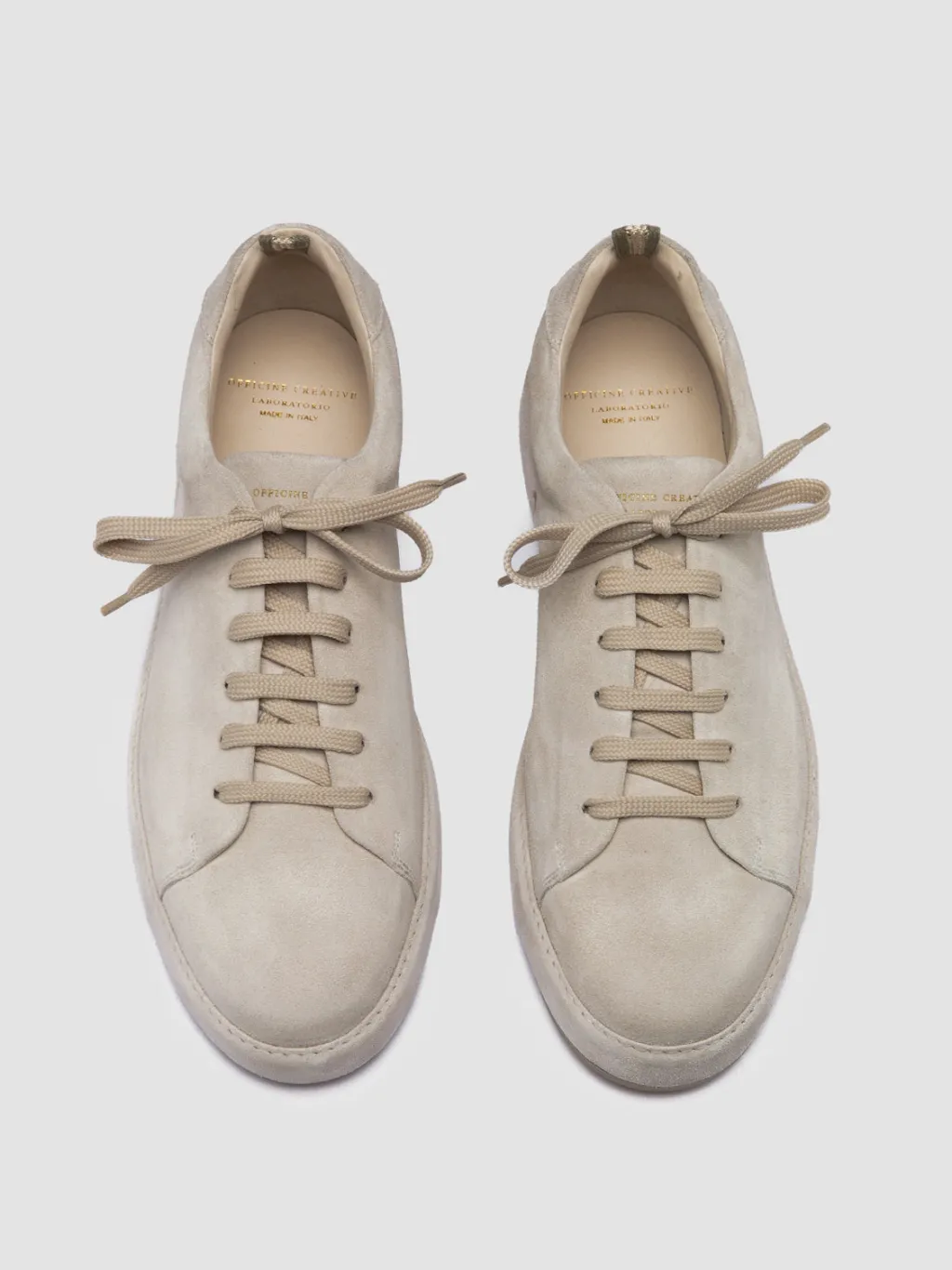 Officine Creative COVERED 001 - Grey Suede Low Top Sneakers