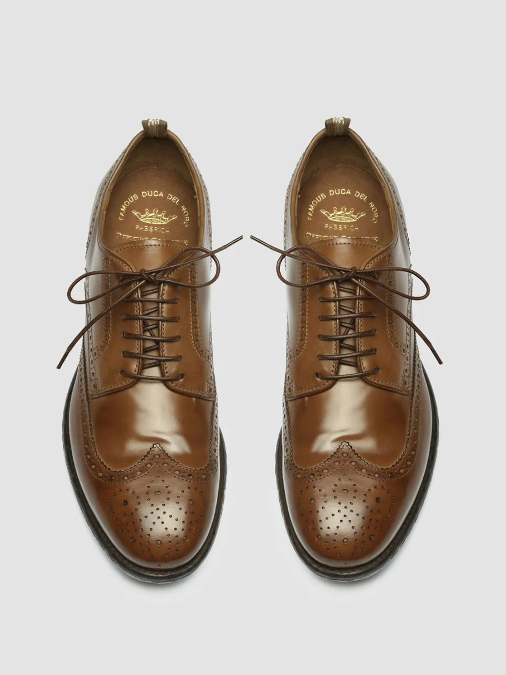 Officine Creative EMORY 015 - Brown Leather Derby Shoes