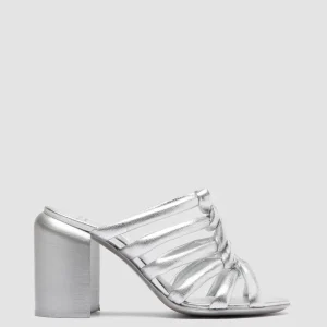 Women Officine Creative ESTHER 026 - Silver Leather Slide Sandals