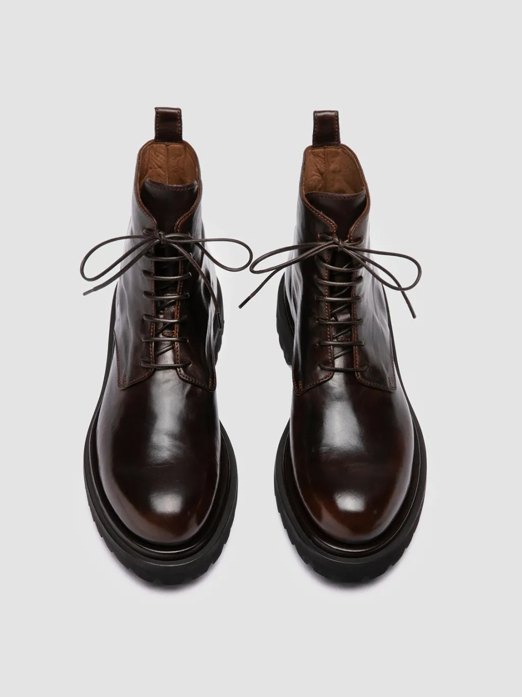 Officine Creative EVENTUAL DD 102 - Brown Leather Lace-up Boots