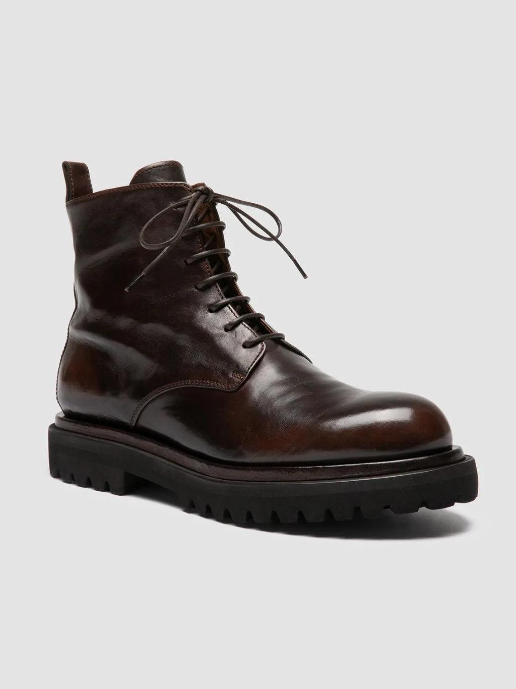 Officine Creative EVENTUAL DD 102 - Brown Leather Lace-up Boots