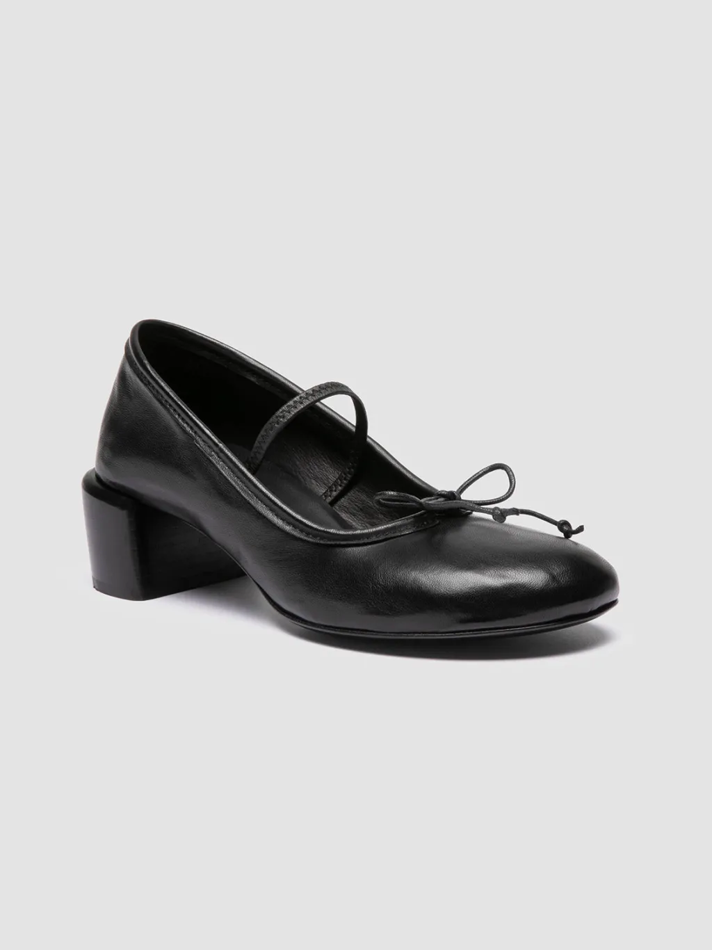 Women Officine Creative FLORE 001 - Black Leather Ballerina Shoes