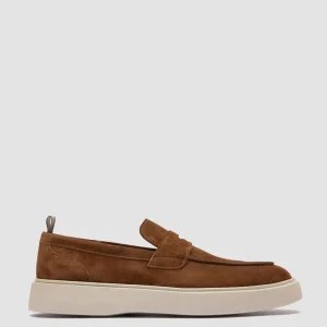 Officine Creative FRAME 001 - Brown Suede Penny Loafers