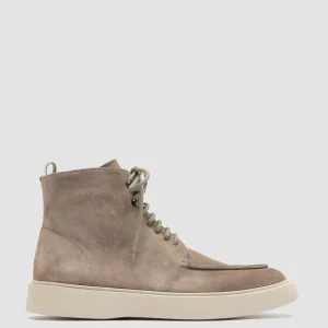 Officine Creative FRAME 004 - Taupe Suede Lace-up Boots