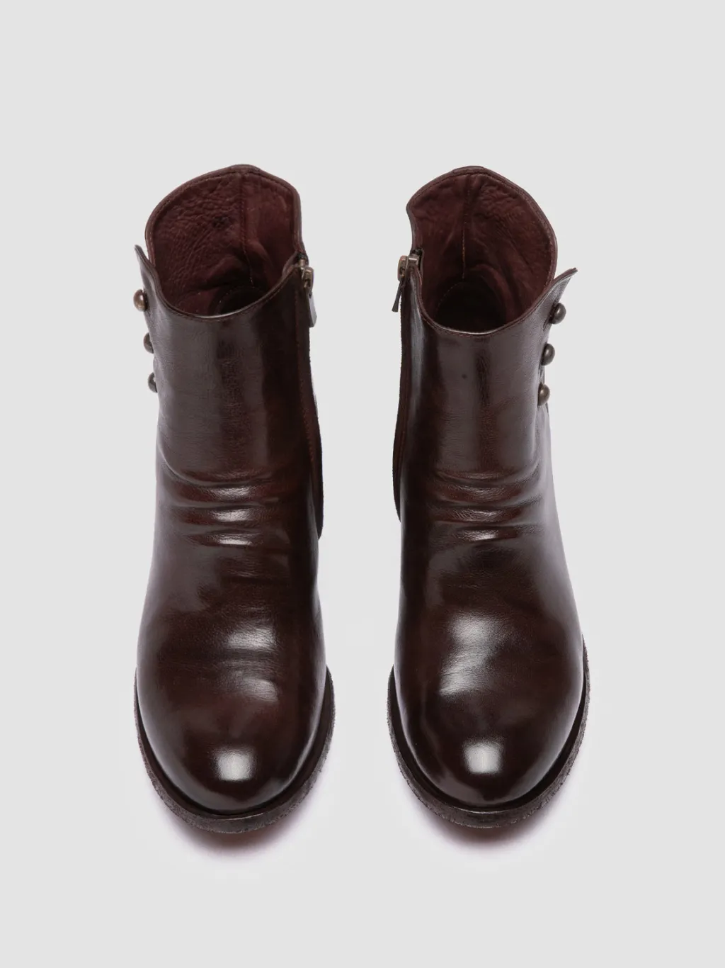 Women Officine Creative GODEAU 004 - Brown Leather Zipped Boots