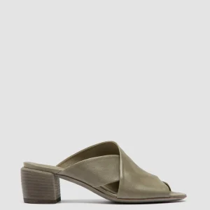 Women Officine Creative HADRY 007 - Green Leather Slide Sandals