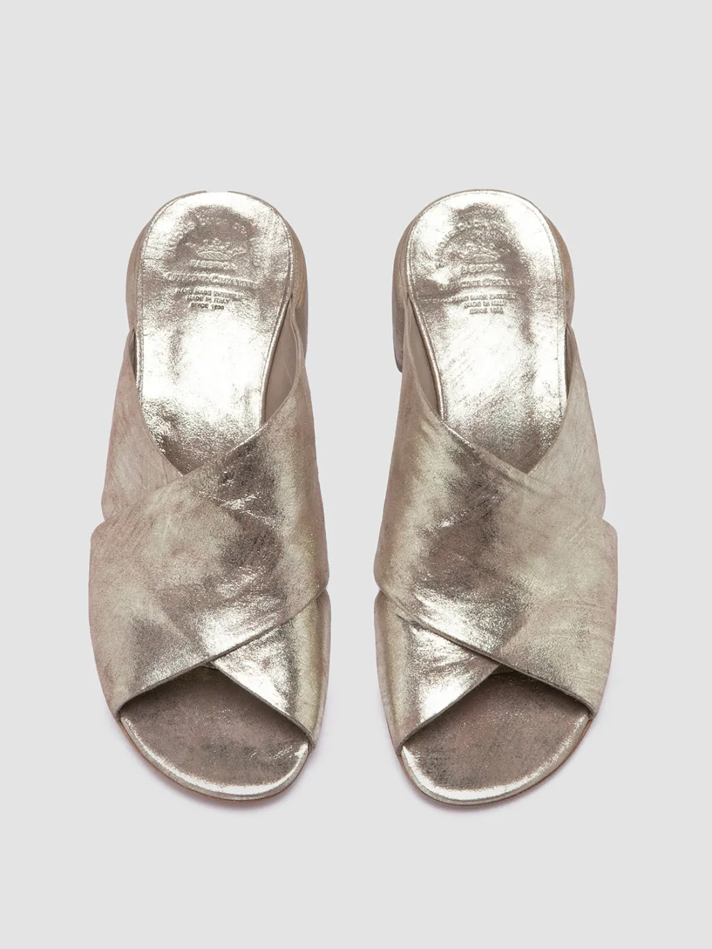 Women Officine Creative HADRY 007 - Taupe Leather Slide Sandals