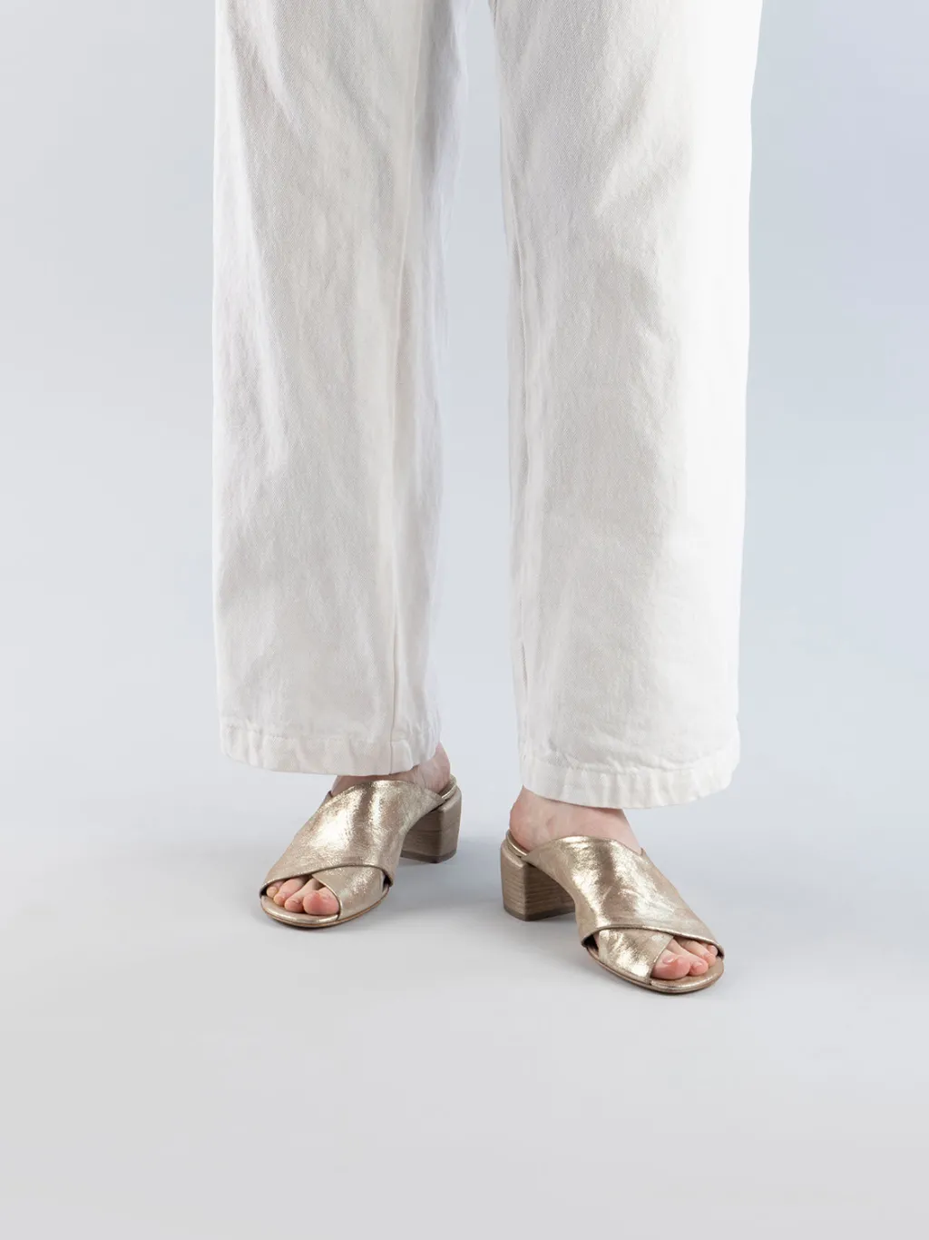 Women Officine Creative HADRY 007 - Taupe Leather Slide Sandals