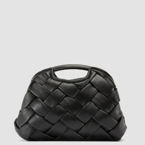 Women Officine Creative HELEN 12 Plug - Black Woven Leather Clutch Bag