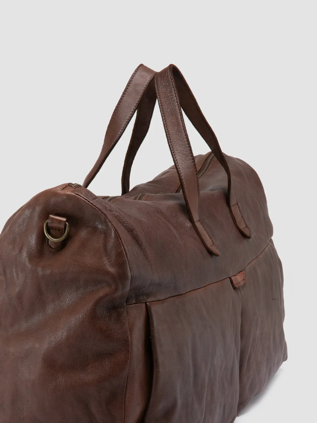 Officine Creative HELMET 043 - Brown Leather Weekend Bag