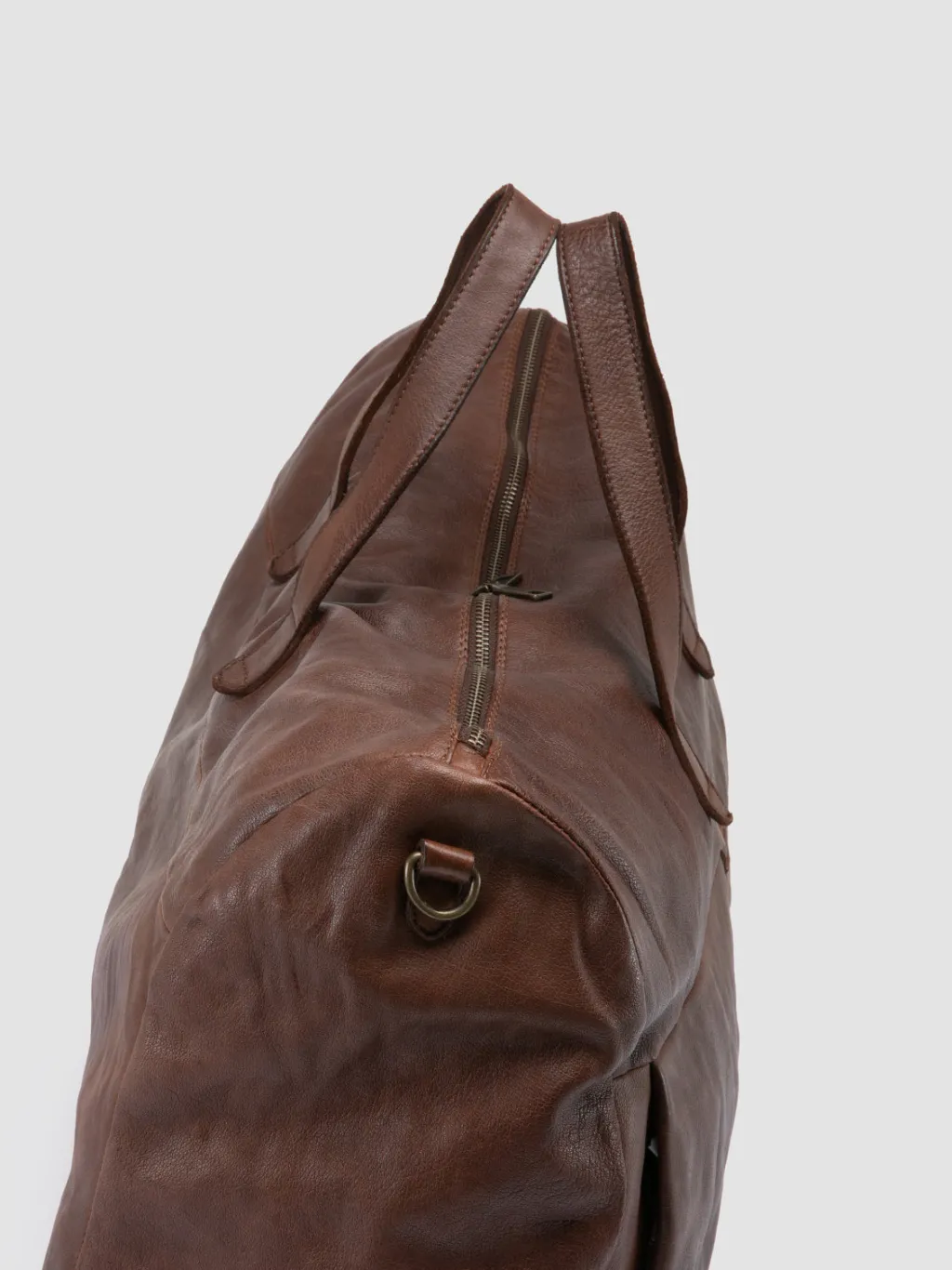 Officine Creative HELMET 043 - Brown Leather Weekend Bag