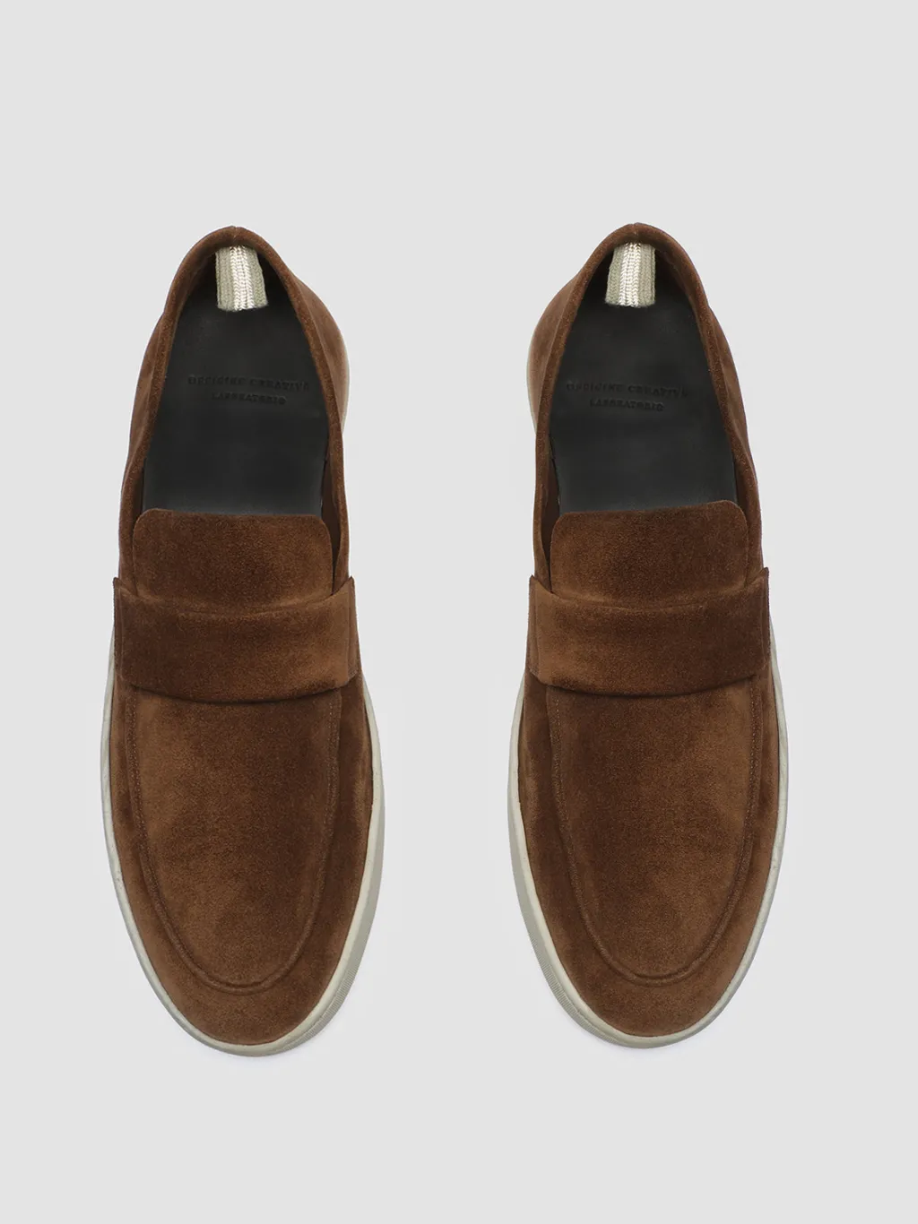 Officine Creative HERBIE 001 - Brown Suede Penny Loafers