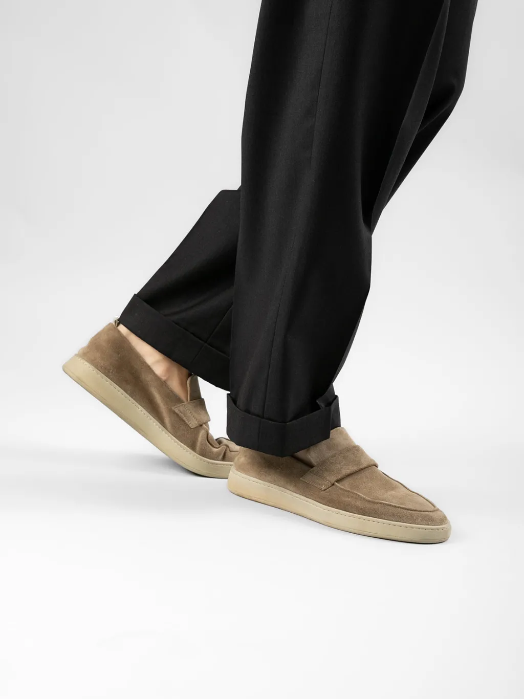 Officine Creative HERBIE 001 - Brown Suede Penny Loafers