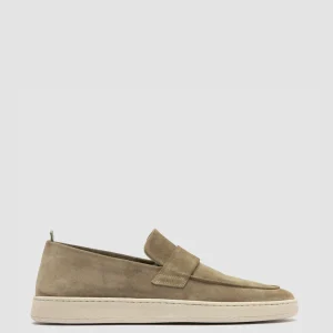 Officine Creative HERBIE 001 - Taupe Suede Penny Loafers