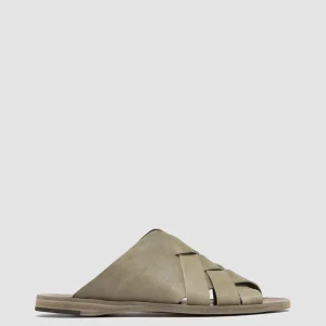 Women Officine Creative ITACA 049 - Green Leather Slide Sandals