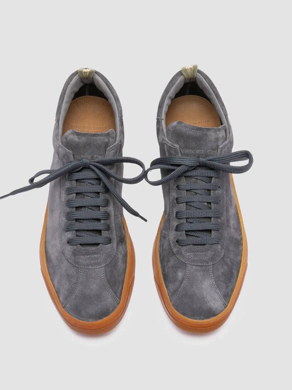 Officine Creative KARMA 015 - Grey Suede Low Top Sneakers