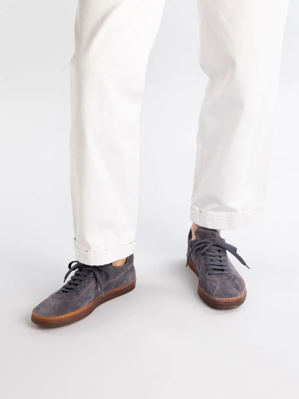 Officine Creative KARMA 015 - Grey Suede Low Top Sneakers