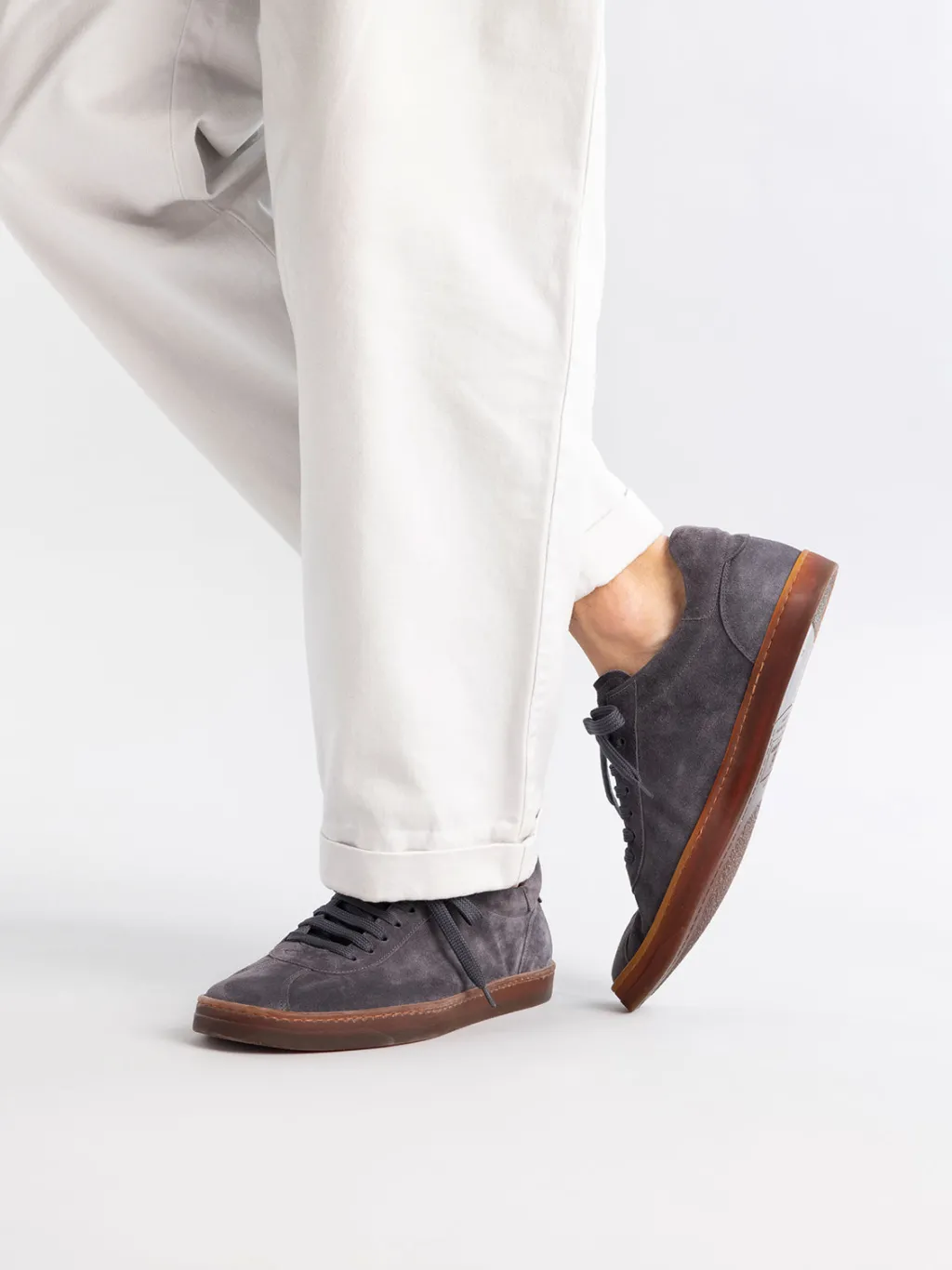 Officine Creative KARMA 015 - Grey Suede Low Top Sneakers