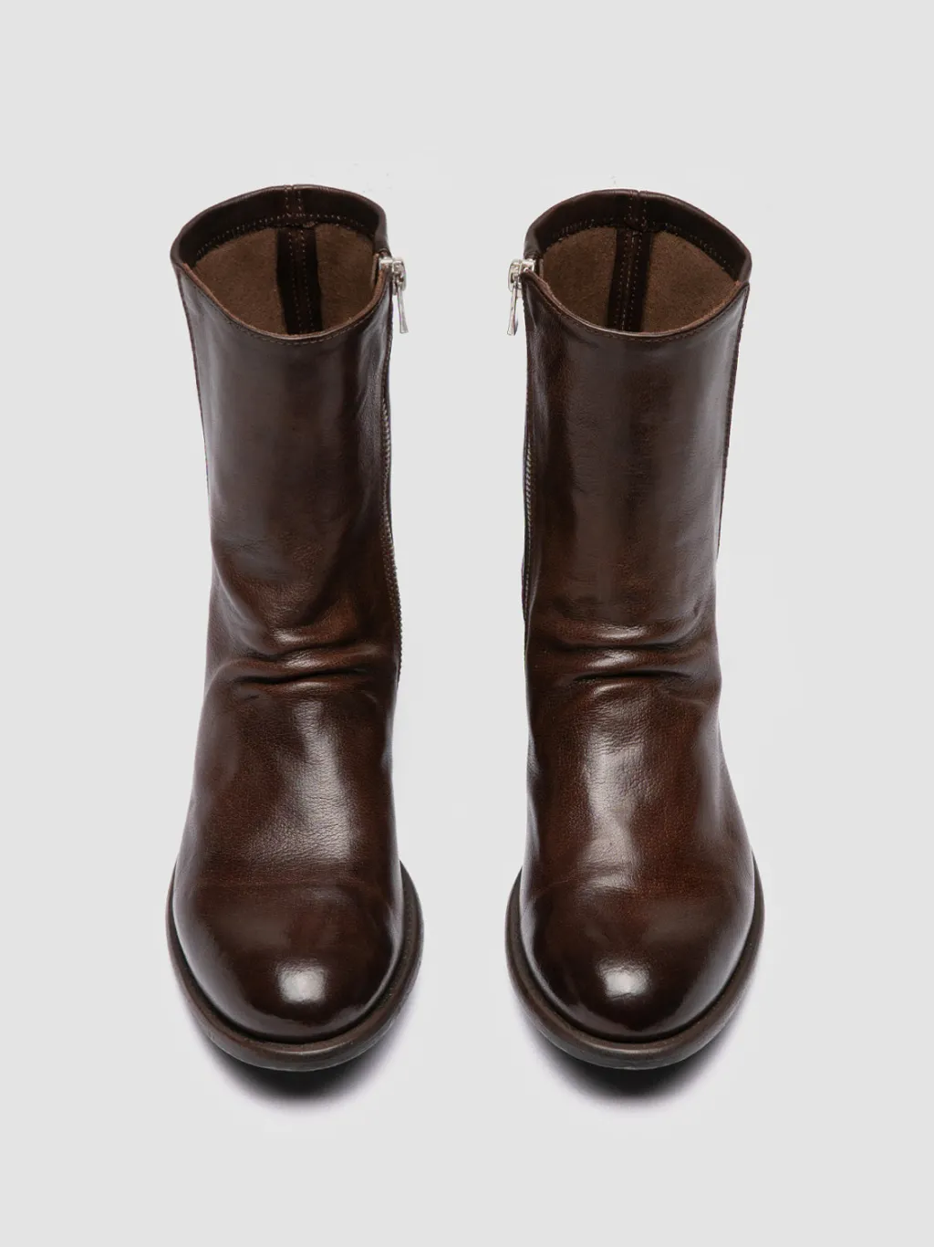 Women Officine Creative LIS 004 - Brown Leather Zipped Boots