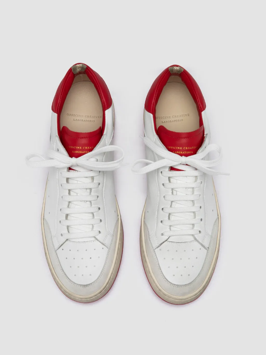 Officine Creative MAGIC 008 - White Leather And Suede Low Top Sneakers