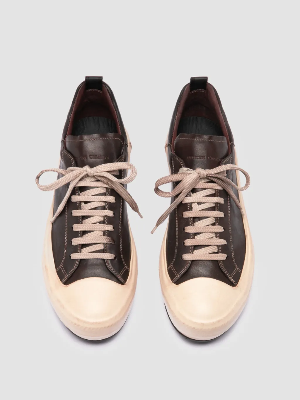 Officine Creative MES DD 001 - Brown Leather Low Top Sneakers