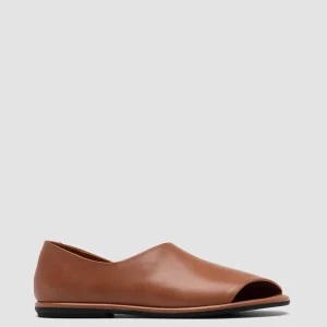 Women Officine Creative MIENNE 102 - Brown Leather Peep Toe Shoes