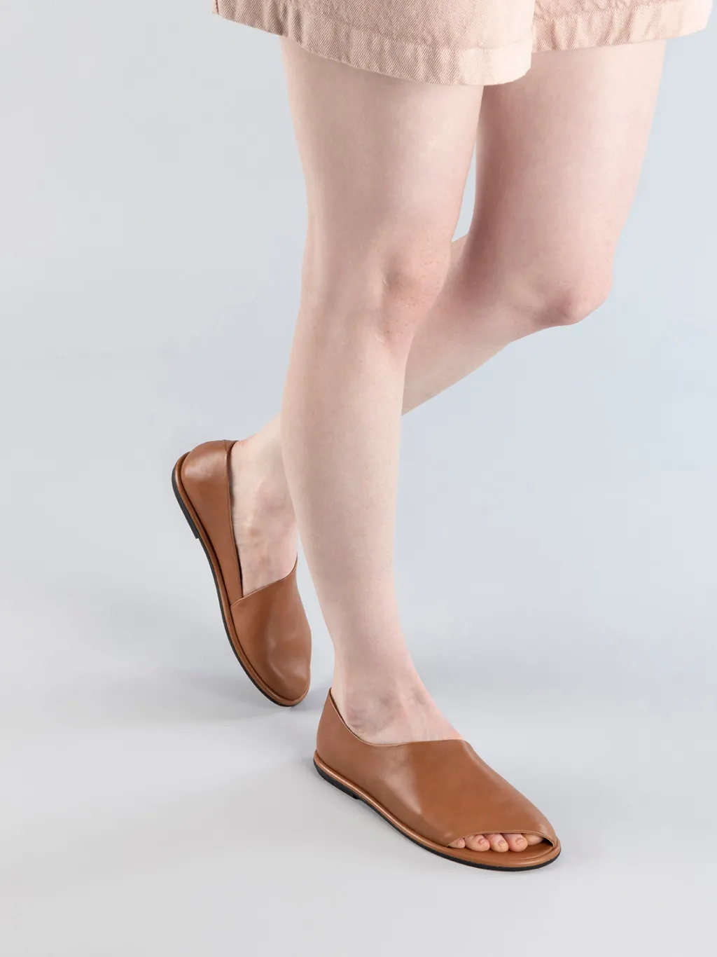Women Officine Creative MIENNE 102 - Brown Leather Peep Toe Shoes