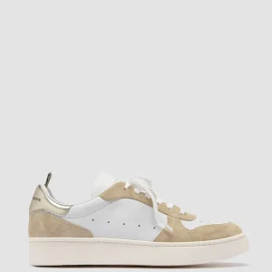 Women Officine Creative MOWER 110 - White Leather And Suede Low Top Sneakers