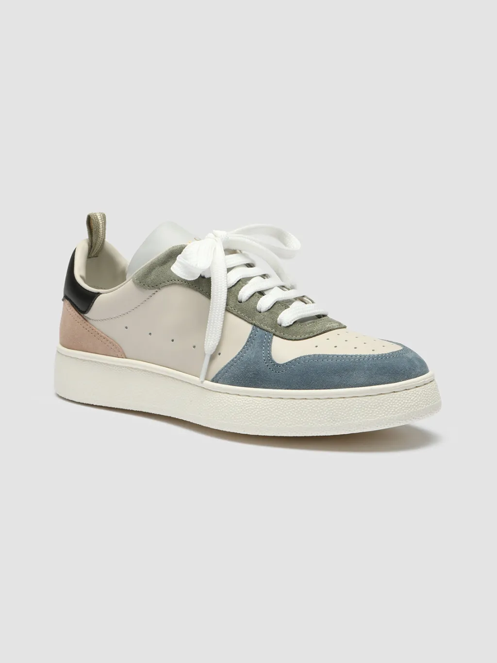 Women Officine Creative MOWER 110 - White Leather And Suede Low Top Sneakers