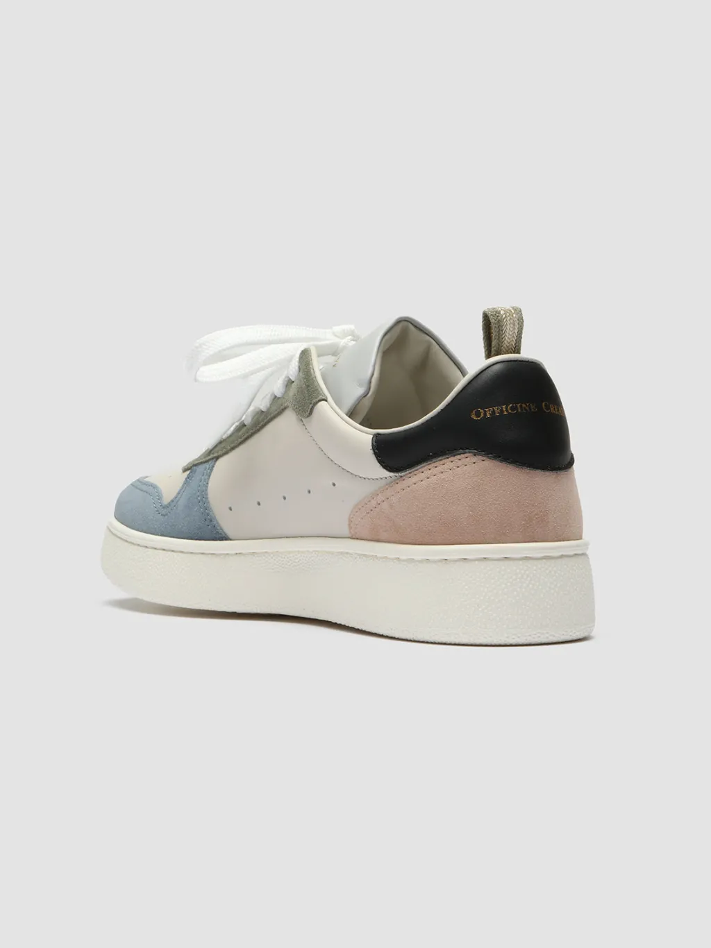 Women Officine Creative MOWER 110 - White Leather And Suede Low Top Sneakers