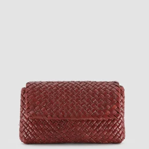 Women Officine Creative OC CLASS 47 - Burgundy Woven Leather Crossbody Bag