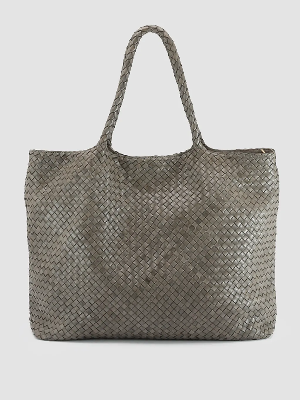 Women Officine Creative OC CLASS 35 Woven - Green Woven Leather Shoulder Bag