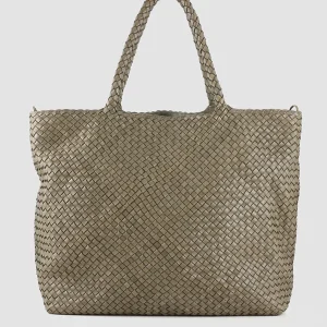 Women Officine Creative OC CLASS 35 Woven - Green Woven Leather Shoulder Bag