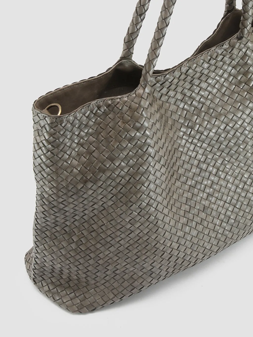Women Officine Creative OC CLASS 35 Woven - Green Woven Leather Shoulder Bag