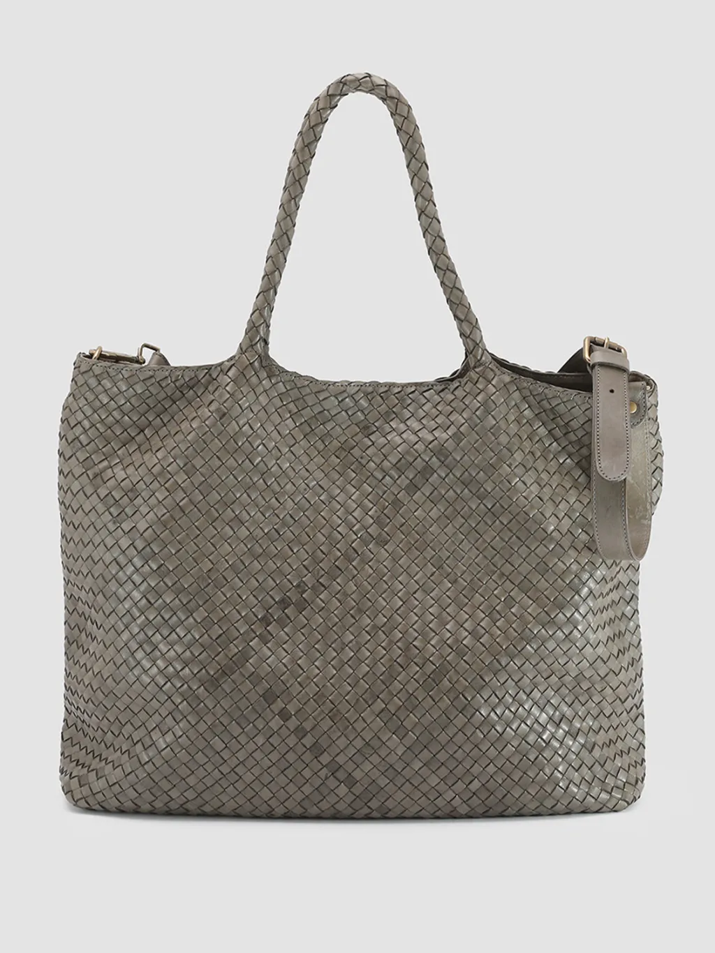 Women Officine Creative OC CLASS 35 Woven - Green Woven Leather Shoulder Bag