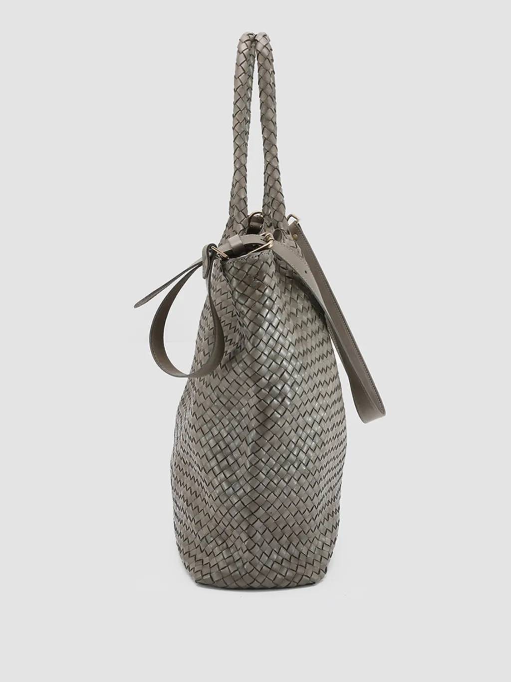 Women Officine Creative OC CLASS 35 Woven - Green Woven Leather Shoulder Bag
